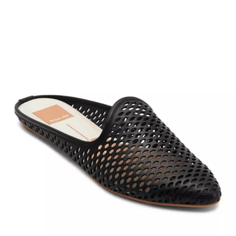 Dolce Vita Grant Perforated Leather Mules Sz 8